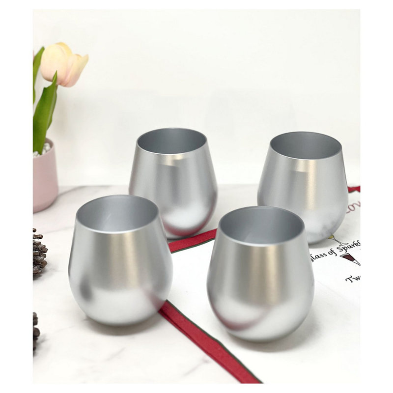 Metallic Color Plastic Wine Glasses, Silver