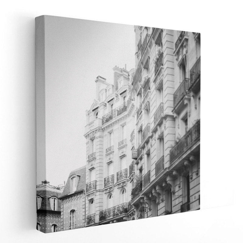 «Paris Moments III Black and White», reproduction d'art sur toile, H 40 po x l 40 po