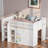 Loft Bed With Double-door Cabinet, Open Shelves And Chalkboard Panel-1830377914
