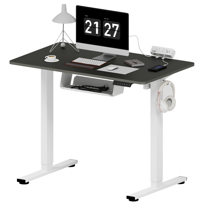 Bureau debout à hauteur ajustable Home Office, Noir / blanc