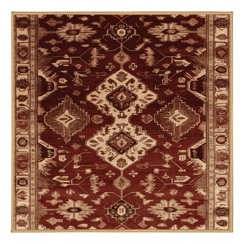 Tapis brun lavable à la machine, Carré 8 pi
