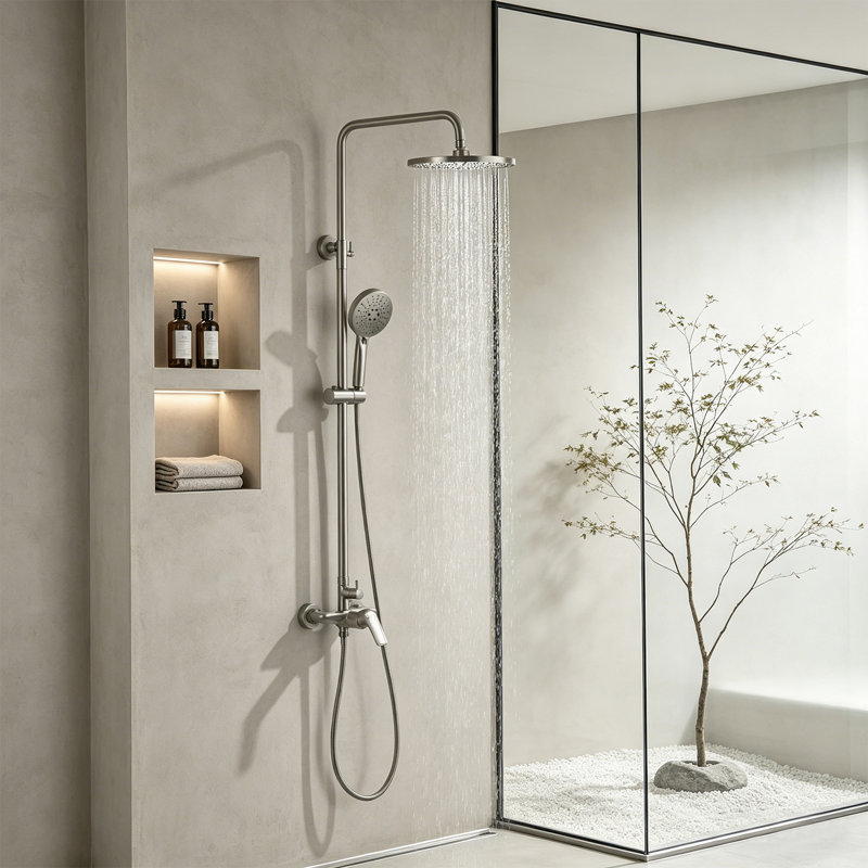 10" Rain Shower Head With Handheld Spray Combo, Brushed Nickel