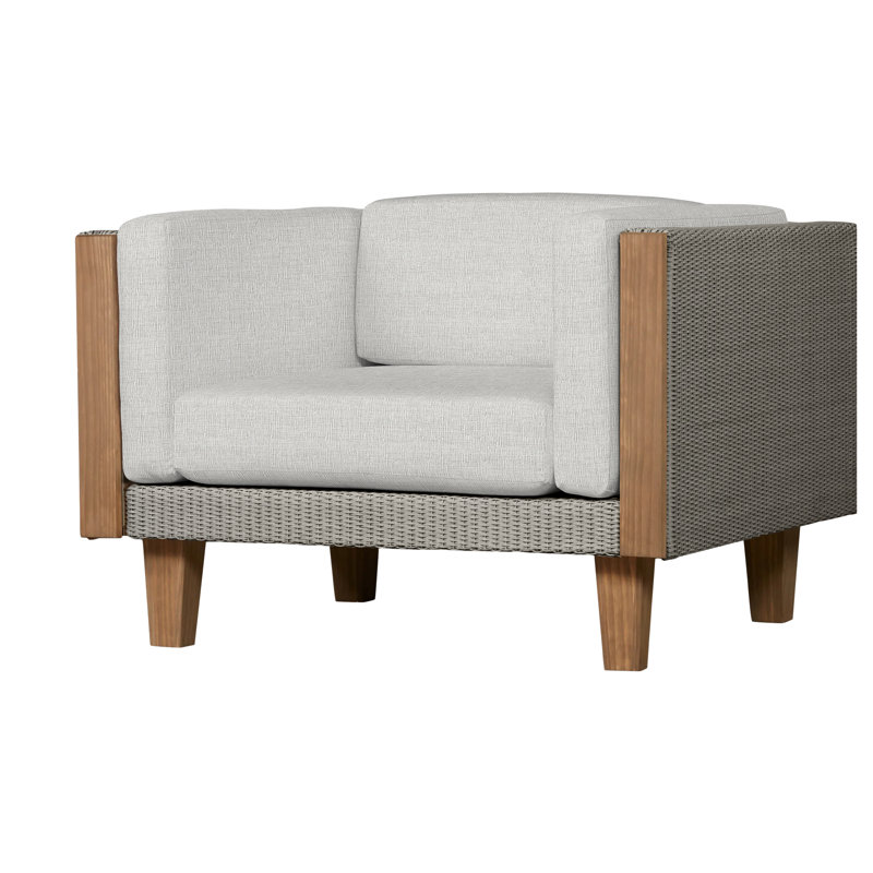 Catalina Outdoor Teak Lounge Chair, Calidora Mist, Pewter