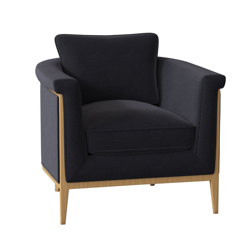 Chalice Upholstered Barrel Chair, Venice Navy, Amber