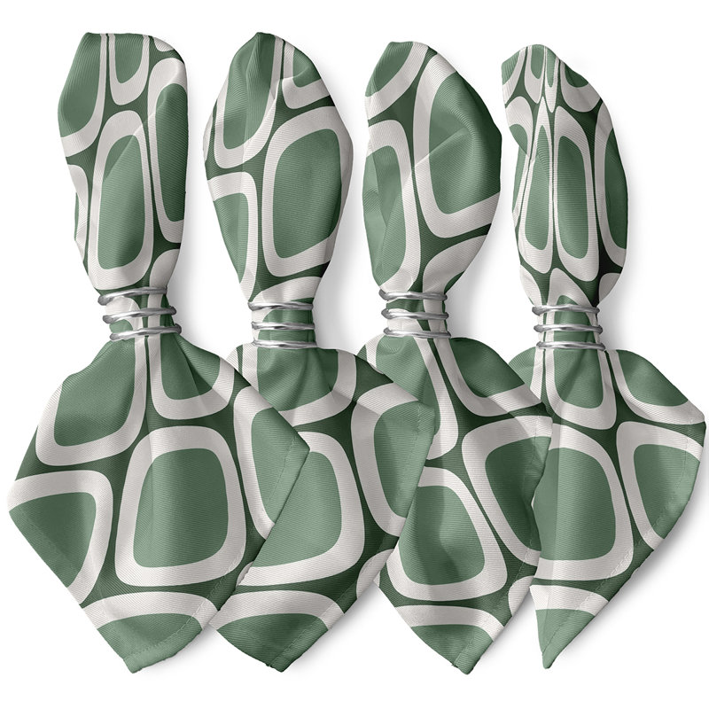 Laronzo Geometric Napkins, Green