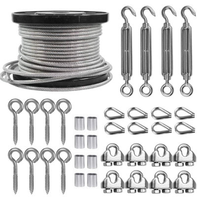 3/16 inch x 200 ft Vinyl Coated Steel Cable, DIY Versatile Wire Rope for Deck Railing, String Lights & Clothesline