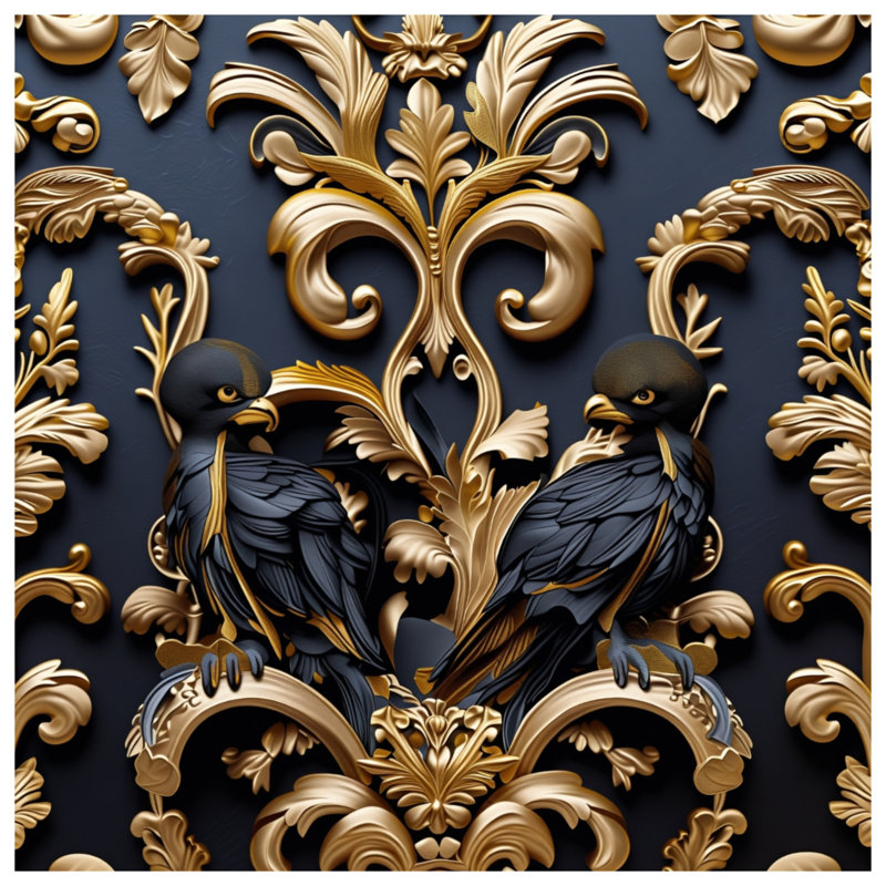 Édredon Ornate Birds Flourish, Grand lit