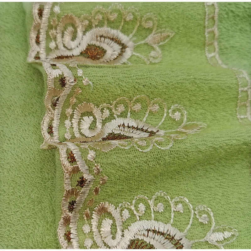Ensemble de serviettes 100% coton 3 pièces Carli, Vert