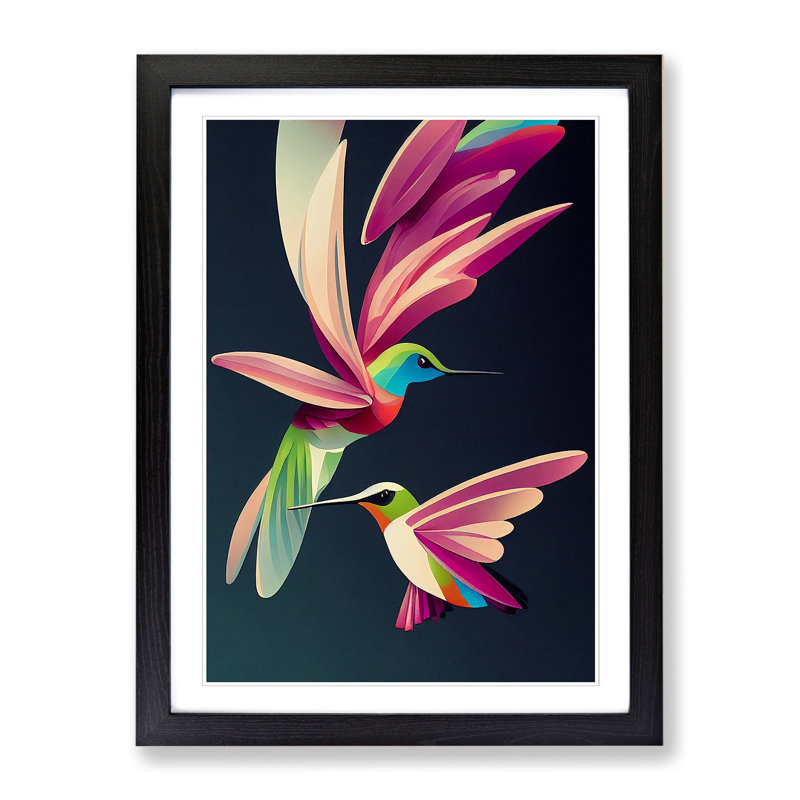 Katmai Hummingbird Modern Vol.1 - Single Picture Frame Print, 34cm H x 25cm W x 2cm D, Oak