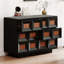 Armoire d'appoint en bois manufacturé noir massif