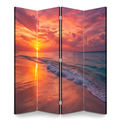 Cloison pliante 4 panneaux Royal Ocean Beach Sunset