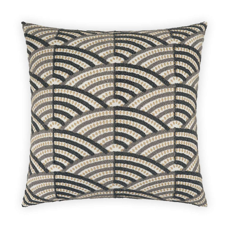 Shapely Embroidered Feather Throw Pillow, Square 20"