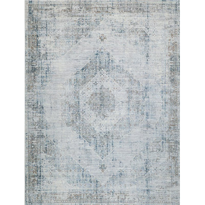 Vintage Looms Beige/Blue Polyester powerloom Area Rug