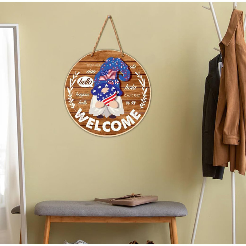 12" x 12" Round Seasonal Gnome Interchangeable Decor 21 pack by Wood Wall Art