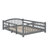 Full Size Floor Bed With Slats And Safety Guardrails, Wood Floor Bed Frame With Fence-2115228431