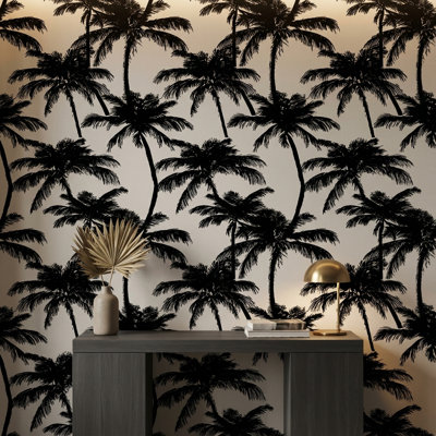 Palm Trees Wallpaper Tropical Silhouette Decorative Mural