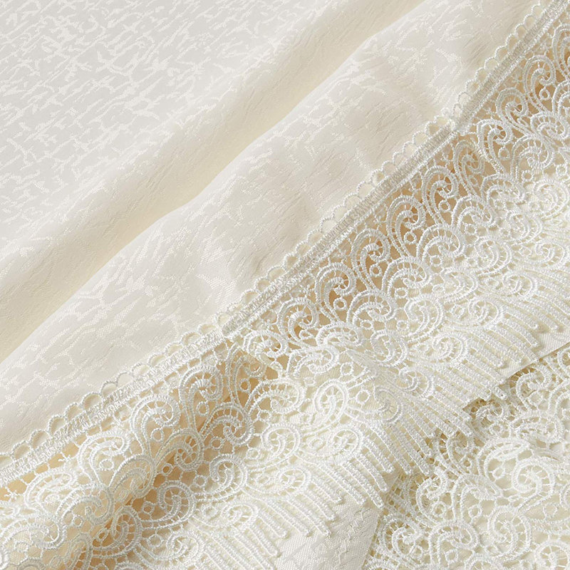 Alienor Solid Color Tablecloth, Ivory, Round 70"
