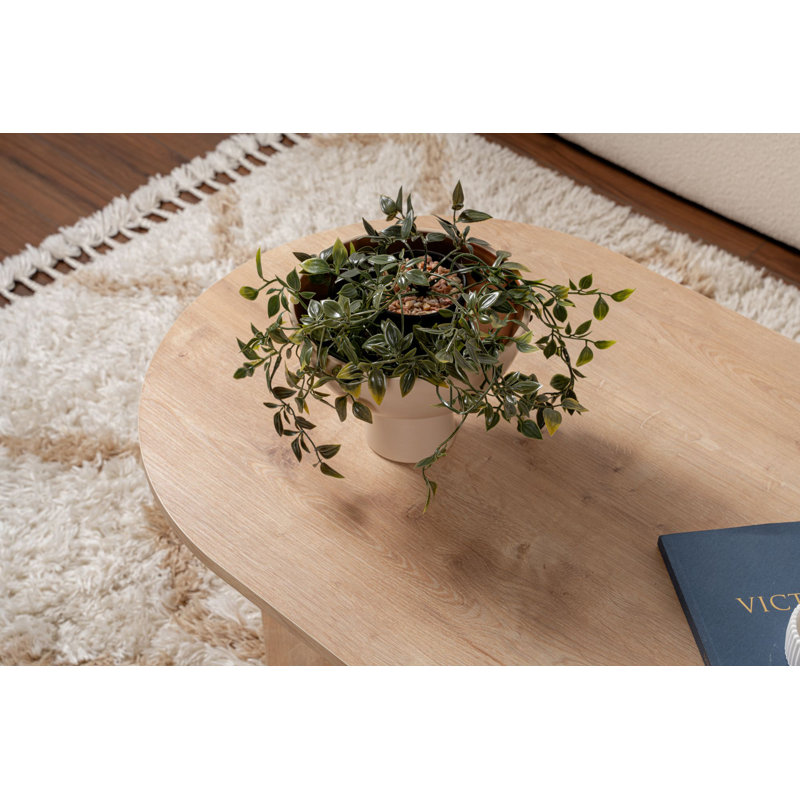 Modern Coffee Table, Sapphire Oak, 120 x 40 x 60 cm, 100% Melamine Coated Particle Board, Thickness: 0 cm, Scandinavian Design, & Functional for Living Room, Durable & Stylish