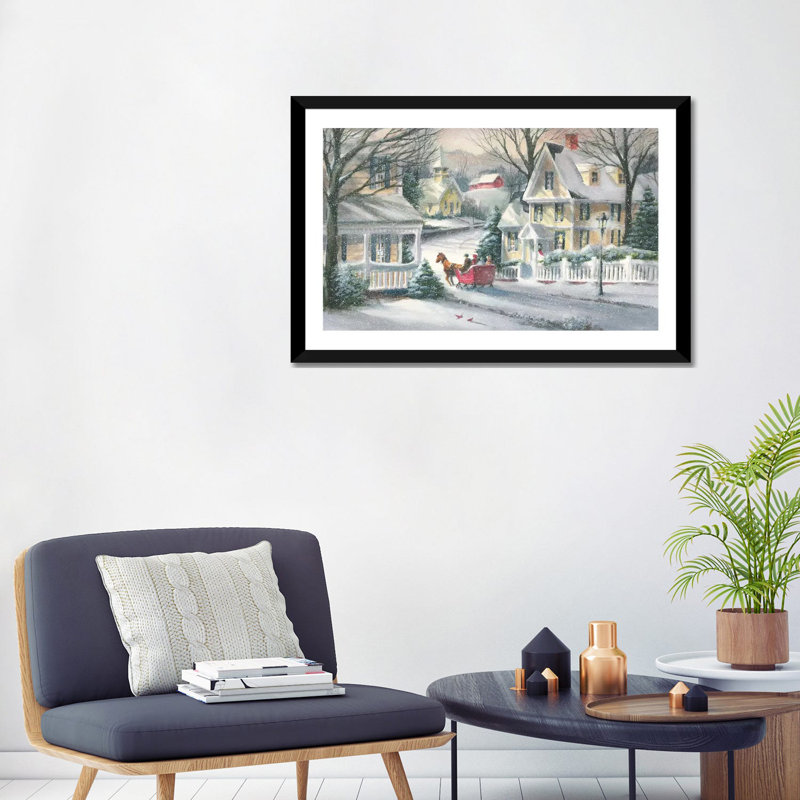 Chien Terre-Neuve imprimé par EdsWatercolours - impression, Toile avec cadre en bois beige, Blanc, H 24 po x l 32 po x P 1 po