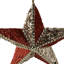 Beaded And Sequined 5-Point Star Christmas Ornament - 6" - Red