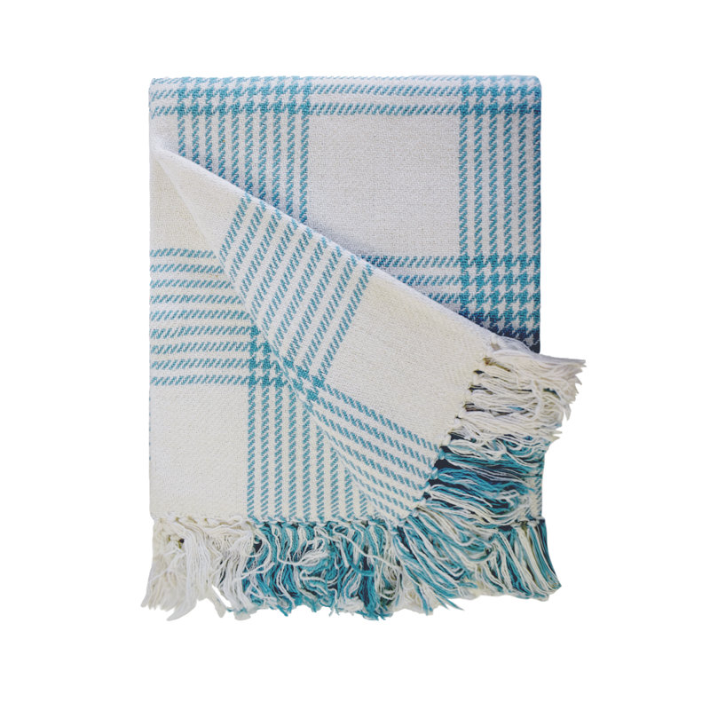 Hand Woven Throw Blanket, Aqua