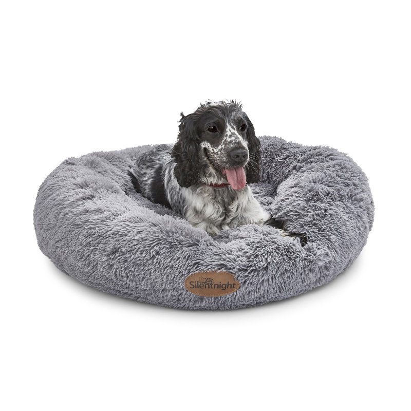 Silentnight Calming Plush Donut Pet Bed, 21cm H x 85cm W x 85cm D, Grey
