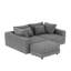 Tissu gris luxueux de 102,4 po avec repose-pieds avec repose-pieds Cloud Couch luxueux, facile à assembler, support et fonction convertible pour le bureau-1599607235