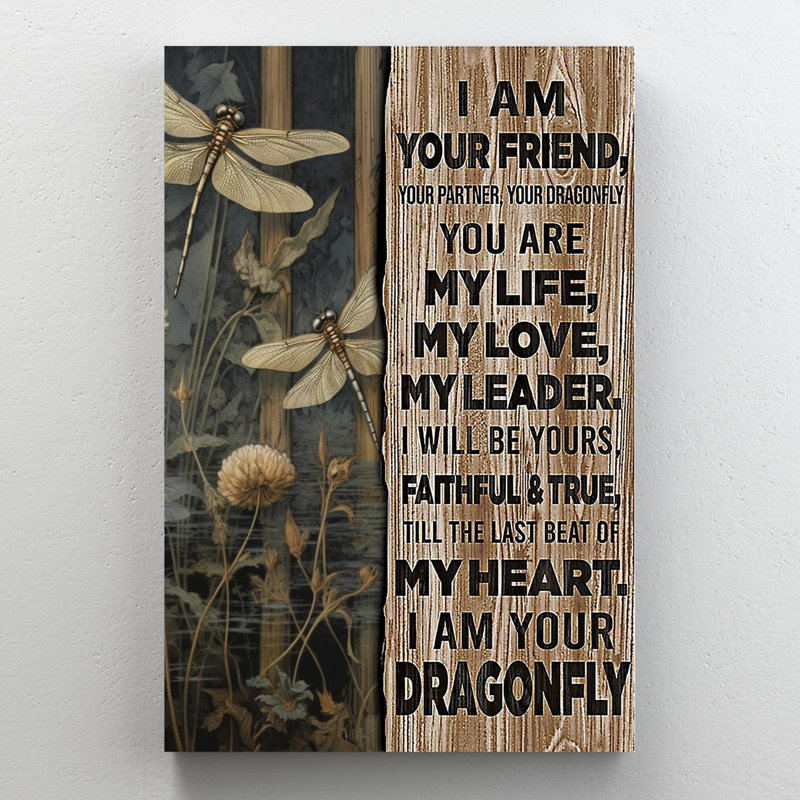 Dragonfly I Am Your Friend, impression sur toile, H 36 po x l 24 po x P 1,25 po