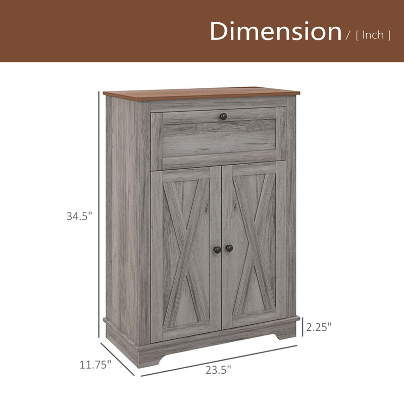 Rustic Storage Cabinet,Sideboard Storage Cabinet, Gray