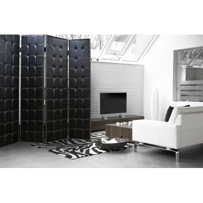 Savoy Luxe Nailhead Leather Screen 84"H x 84"W