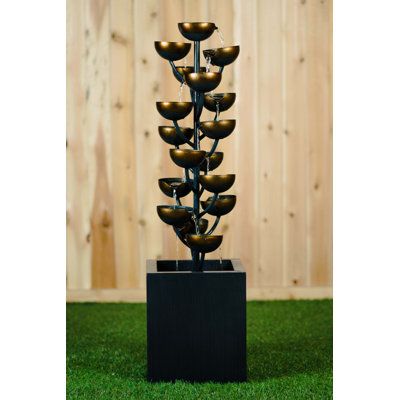 Multi Level Zinc Metal Stacked Cups Fountain