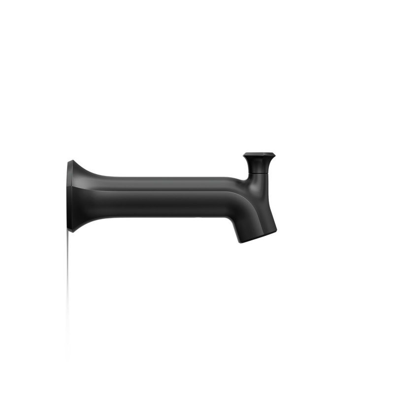 Wall-Mount 8 In. Diverter Bath Spout With Straight Design, Matte Black