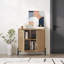 Naive 2 Door Sideboard Buffet Unit Sapphire Oak with Black Metal Frame