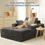 Chaise longue moderne surdimensionnée de 119 cm (47 po) en flanelle sans os, grise, aucun assemblage requis