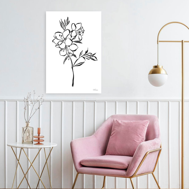 «Loose Stem 1», art contemporain de chat abstrait minimaliste, H 24 po x l 16 po