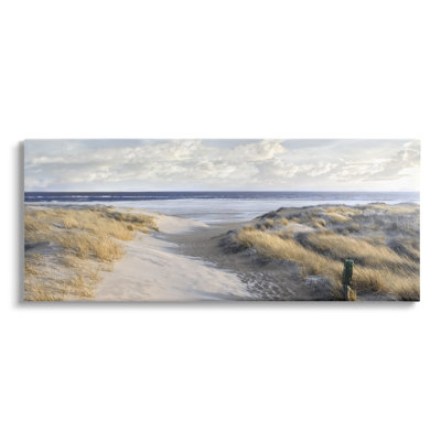 Nuage moelleux panoramique sur la plage, le littoral et les dunes de sable par Mike Calascibetta - photographie