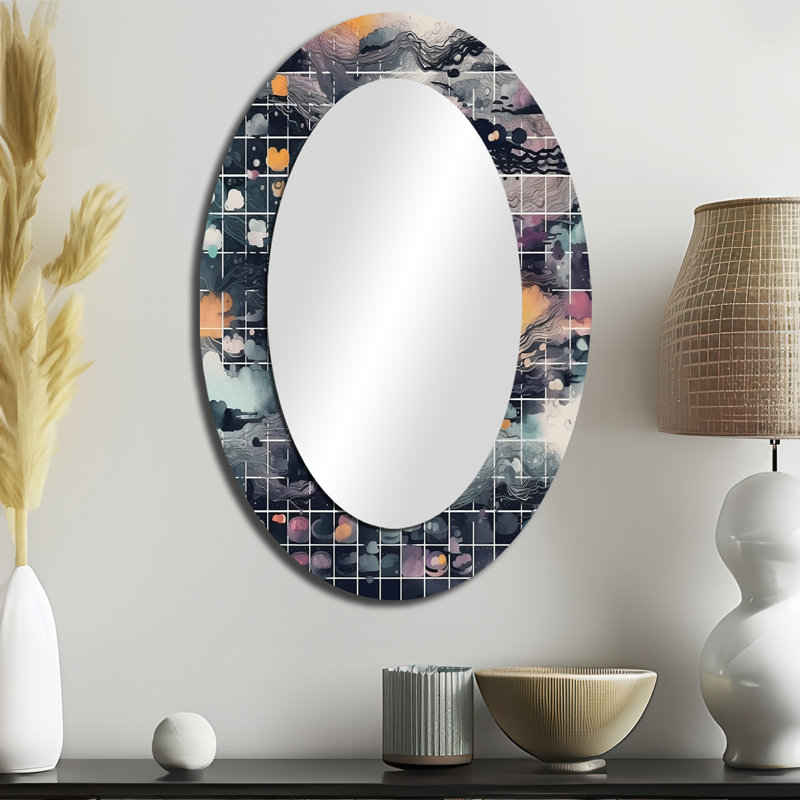Miroir mural bleu et orange Vibrant Paradoxes III - Bleu, 36 po x 24 po