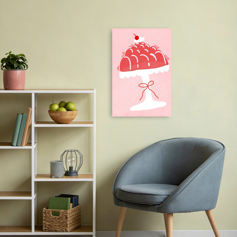 Art mural rétro cerise fantaisiste, 24" H x 16" W