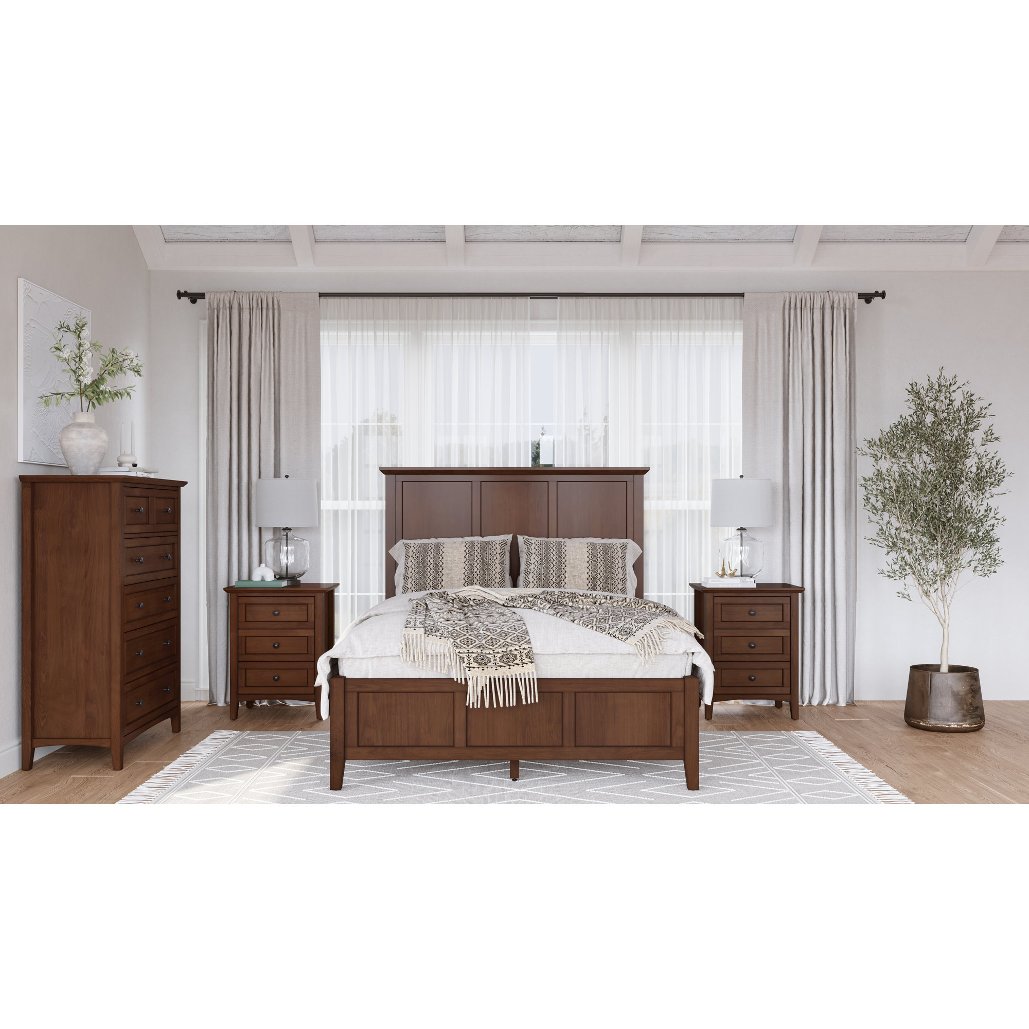 Renee 5 - Drawer Dresser, Dark Mocha