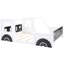 Lit plateforme blanc classique avec roulettes, structure en bois de pin et roues en forme de voiture pour chambre à coucher-187885195-187885194