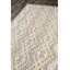 Tapis gris / jaune en laine fabriqué à la main Pauline-88646839