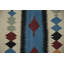 Tapis unique Kilim 5 x 12 avec motifs géométriques et tons chauds