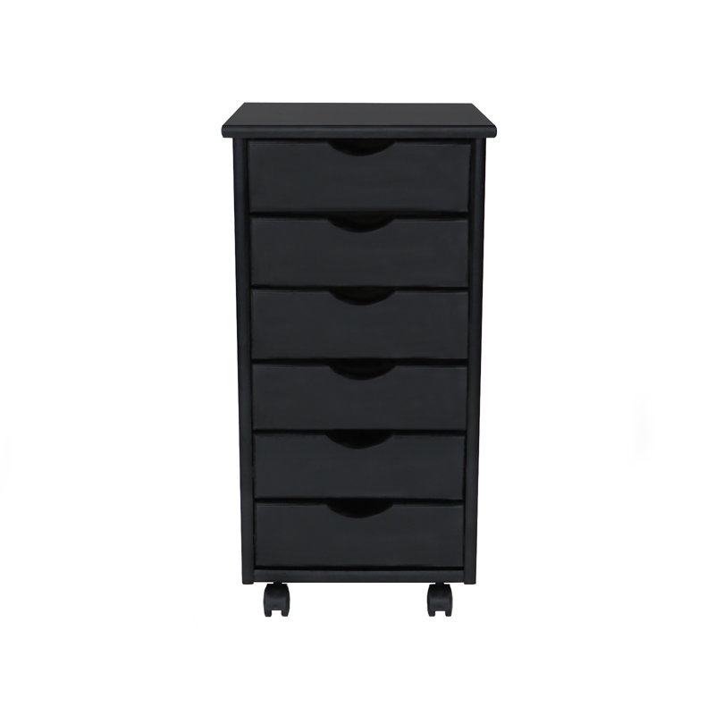 6 Drawer Storage Drawer, Black