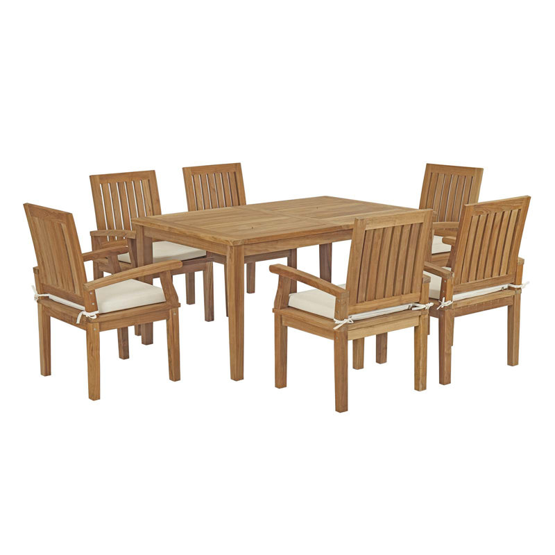 Ensemble repas d'extérieur 7 pièces Modway Marina, H 30,5 po x L 72 po x l 39,5 po