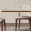 Simple walnut colour rectangular dining table set-111632971