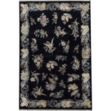 Dharma Hand Woven Silk and Wool Floral Area Rug