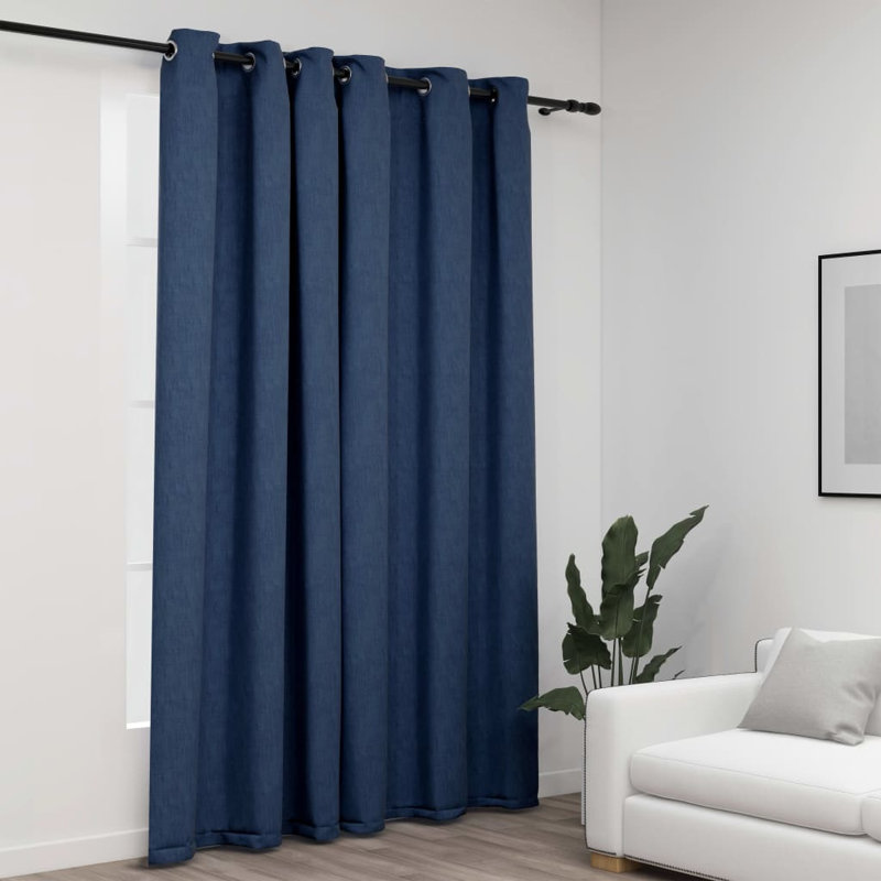 Cezaria Blackout Curtain Single Panel, Blue