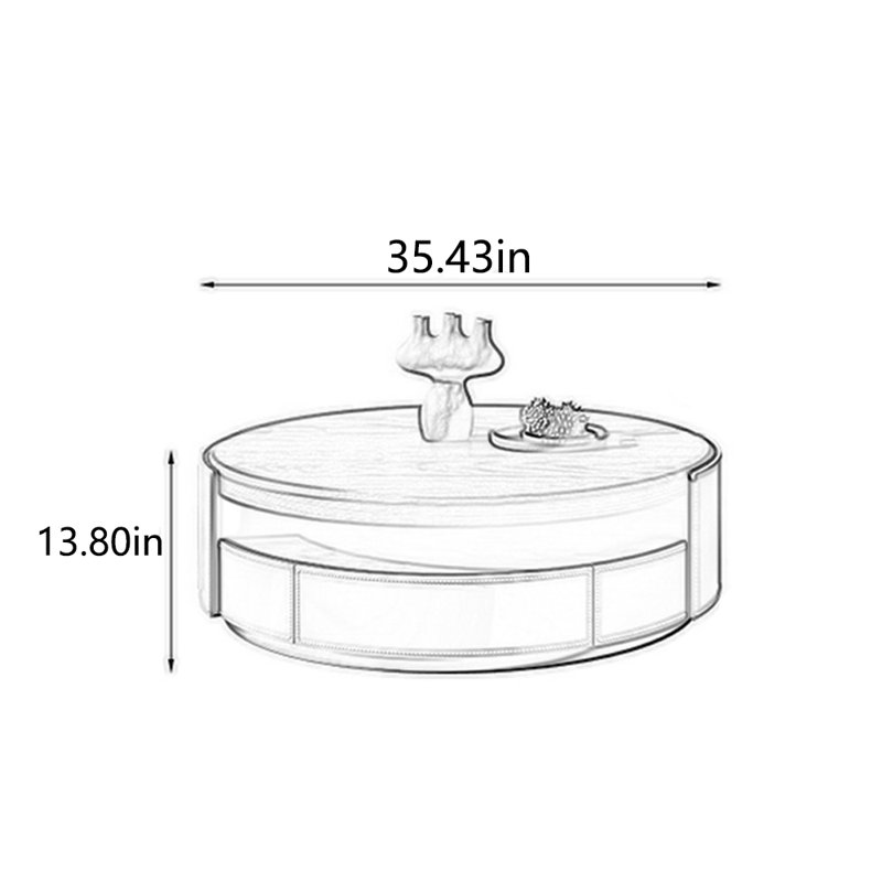 Table basse Saddle Leather, H 13,8 po x L 35,43 po x l 35,43 po