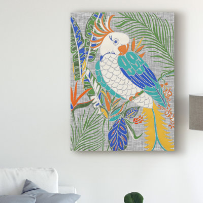 « tropical cacatoès », reproduction d’impression sur toile tendue
