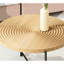 Ensemble de 2 tables basses et tables de bout - Panneau de fibres à densité moyenne imperméable avec revêtement en PVC, conception cylindrique vieillie, pieds en métal - charme rustique classique